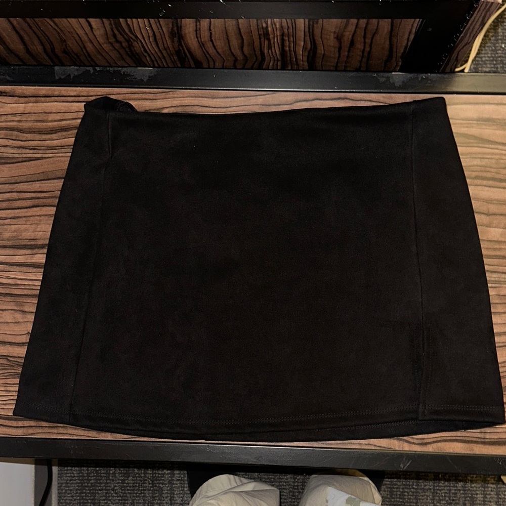Altar'd State Classic Black suede Mini Skirt
